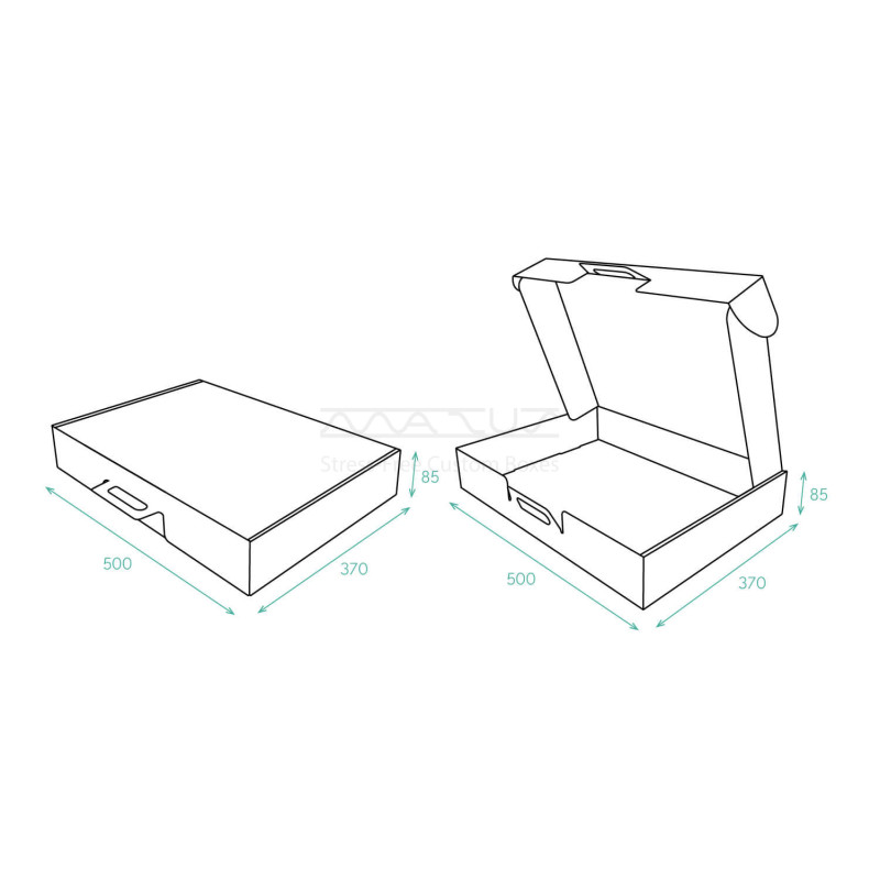 Aaltopahvinen salkkupakkaus kahvalla