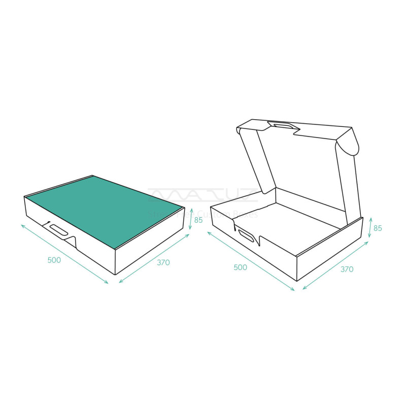 Aaltopahvinen salkkupakkaus kahvalla