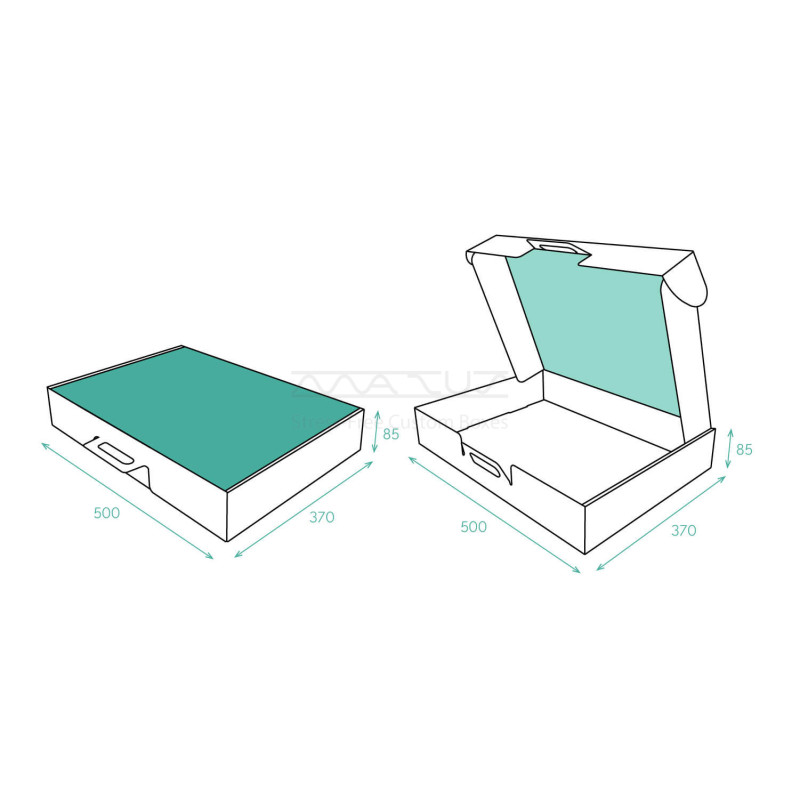 Aaltopahvinen salkkupakkaus kahvalla