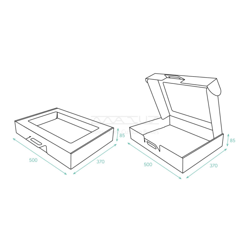 Aaltopahvinen salkkupakkaus kahvalla