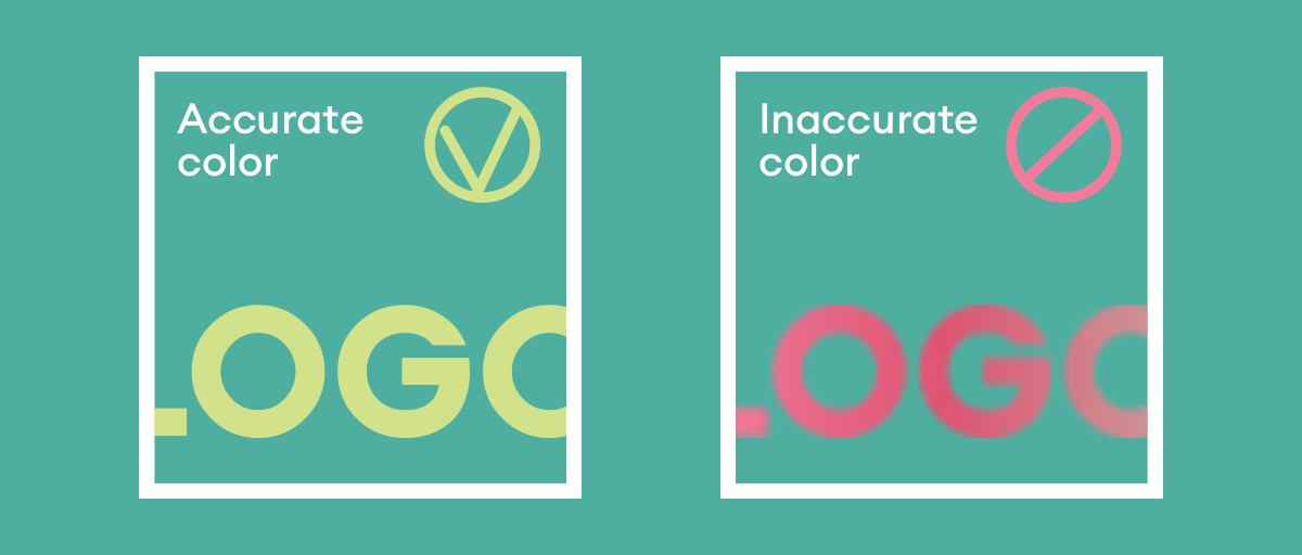 Accurate color is achieved with CMYK or Pantone, while RGB may result in incorrect printed tones.