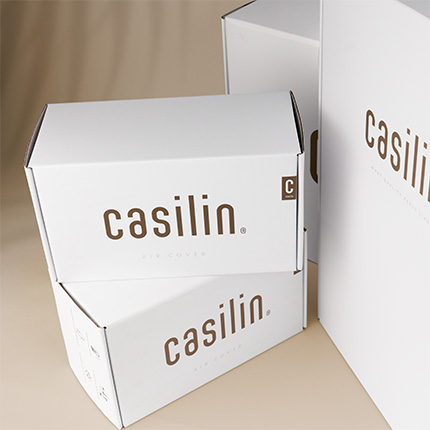 Offset printing on corrugated cardboard textile packaging
