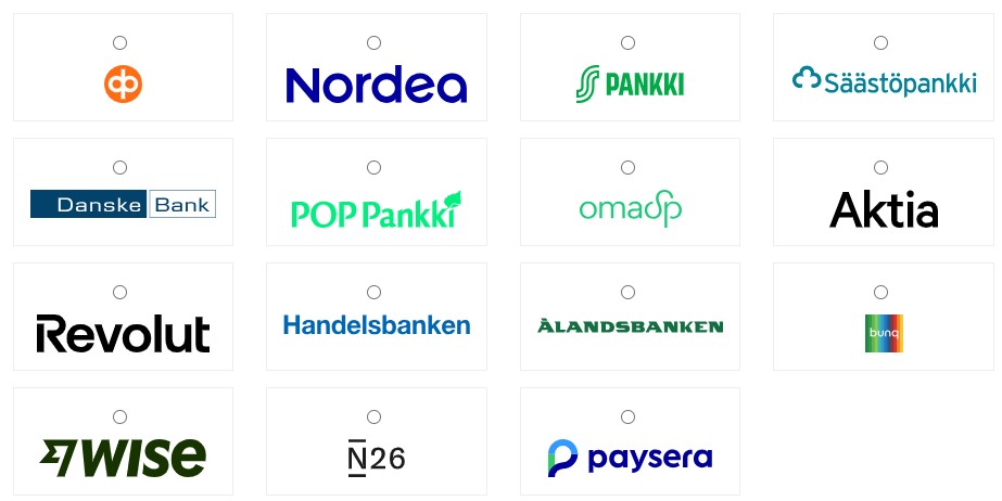 Bank payment methods